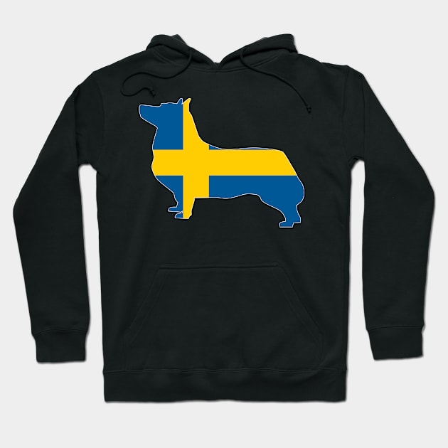 Swedish Vallhund Sweden Flag Filled Hoodie by DPattonPD